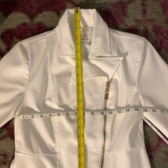 🔥VENUS Popped Collar White Asymmetrical High/Low Top Gold Accents Size 12 - Picture 7 of 14